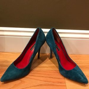 Charles Jourdan Blue Suede Pumps